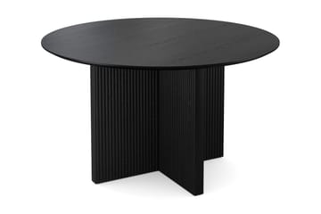 Edda Rundt Spisebord 130 cm Finér - Svartbeiset eik - Møbler - Bord - Spisebord & kjøkkenbord