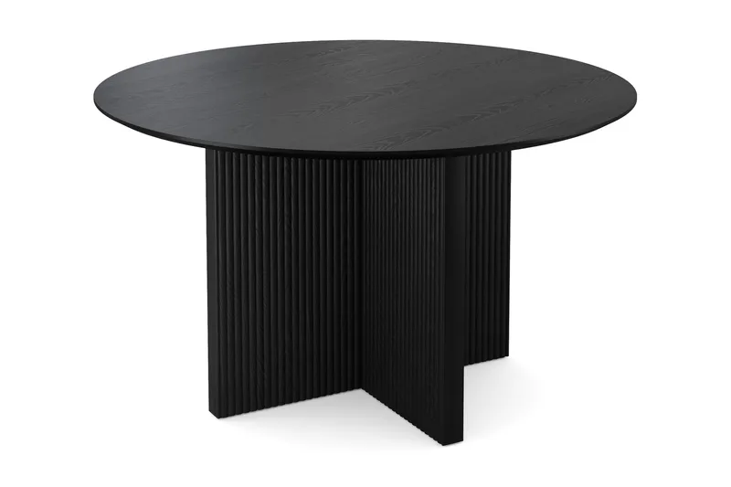 Edda Rundt Spisebord 130 cm Finér - Svartbeiset eik - Møbler - Bord - Spisebord & kjøkkenbord