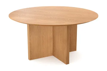 Edda Rundt Spisebord 150 cm Finér - Eik - Møbler - Bord - Spisebord & kjøkkenbord