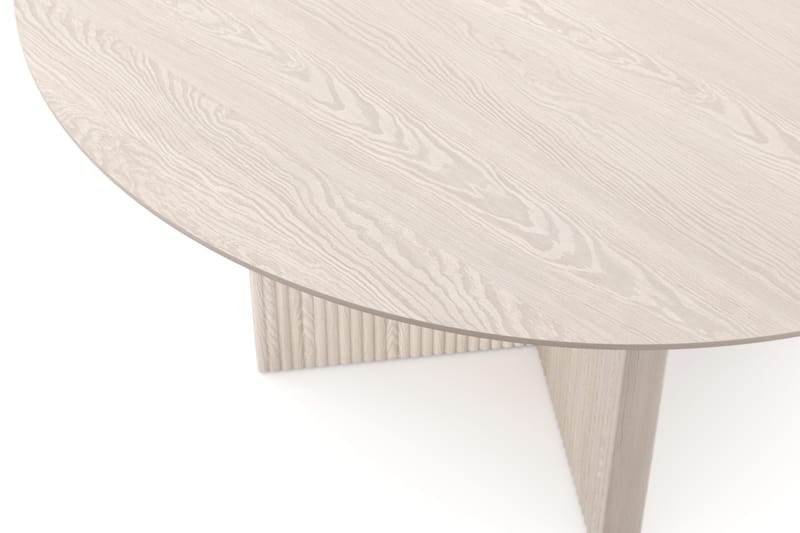 Edda Rundt Spisebord 150 cm Finér - Hvitlasert - Møbler - Bord - Spisebord & kjøkkenbord