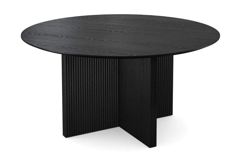 Edda Rundt Spisebord 150 cm Finér - Svartbeiset eik - Møbler - Bord - Spisebord & kjøkkenbord