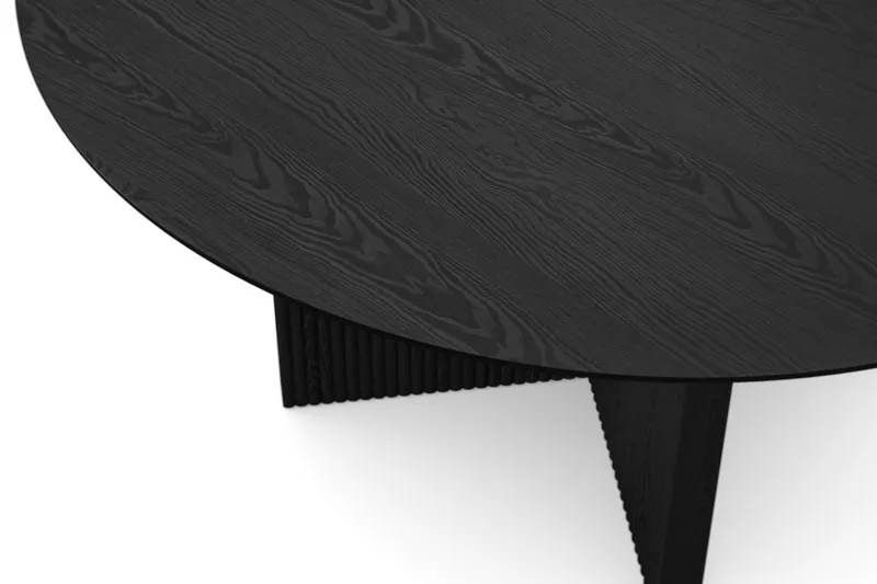 Edda Rundt Spisebord 150 cm Finér - Svartbeiset eik - Møbler - Bord - Spisebord & kjøkkenbord