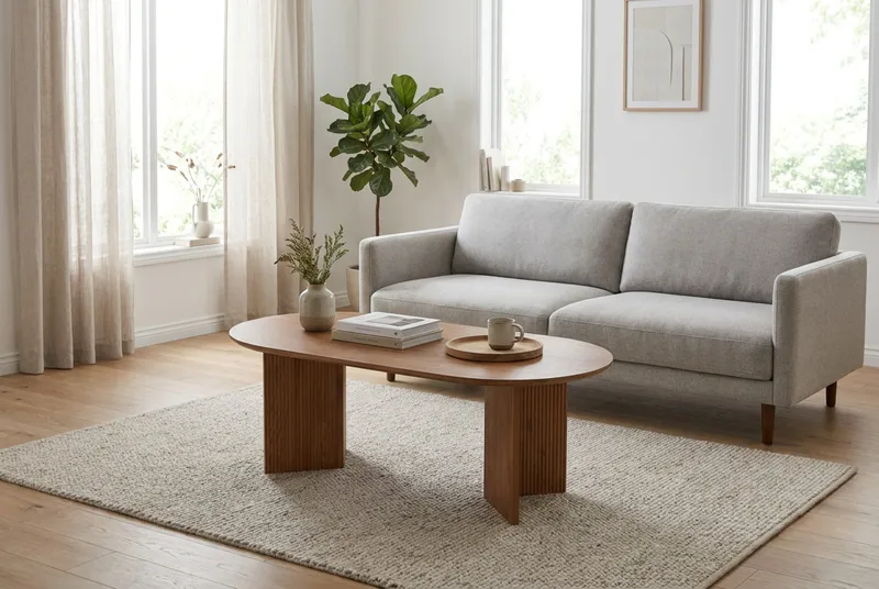 Edda Sofabord Ovalt 120 cm - Eik - Møbler - Bord - Sofabord & salongbord