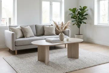 Edda sofabord ovalt 120 cm - Hvitlasert - Møbler - Bord - Sofabord & salongbord