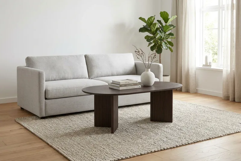 Edda sofabord ovalt 120 cm - Røkt eik - Møbler - Bord - Sofabord & salongbord