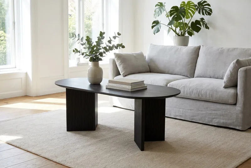 Edda Sofabord Ovalt 120 cm - Svart - Møbler - Bord - Sofabord & salongbord