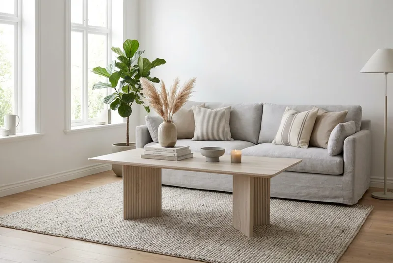 Edda sofabord rektangulært 120 cm - Hvitlasert - Møbler - Bord - Sofabord & salongbord