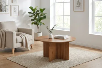 Edda Sofabord Rundt 85 cm - Eik - Møbler - Bord - Sofabord & salongbord
