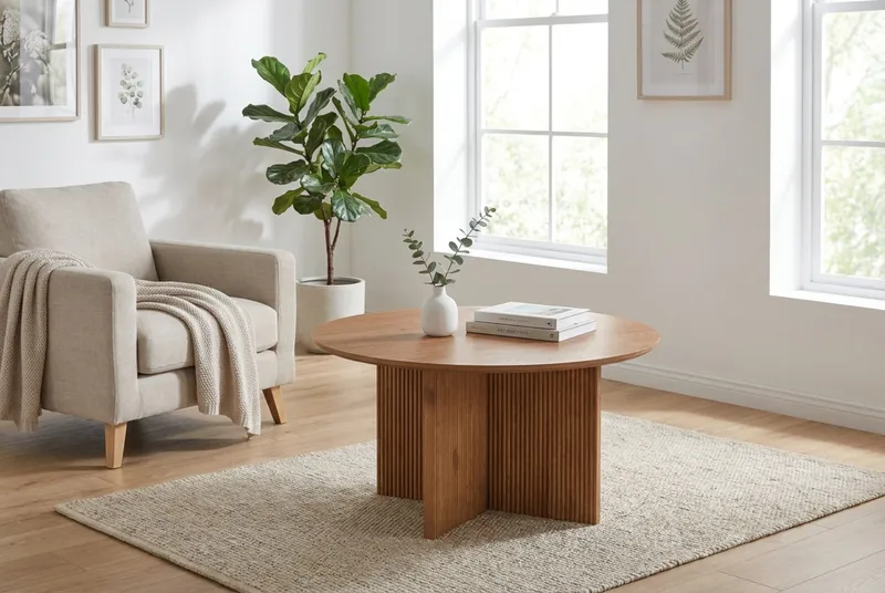 Edda Sofabord Rundt 85 cm - Eik - Møbler - Bord - Sofabord & salongbord