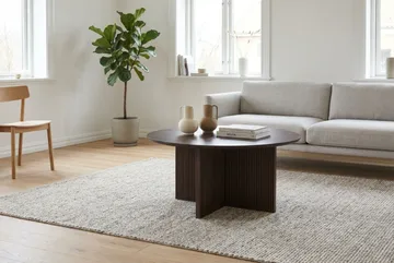 Edda Sofabord Rundt 85 cm - Røkt eik - Møbler - Bord - Sofabord & salongbord