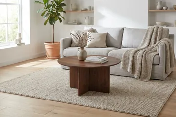 Edda Sofabord Rundt 85 cm - Valnøtt - Møbler - Bord - Sofabord & salongbord
