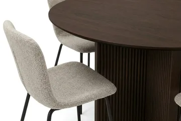 Edda spisegruppe rund 110 cm røkt eik med 4 Katy spisestoler - Røkt eik - Møbler - Bord - Spisegruppe