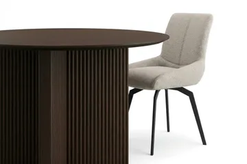 Edda spisegruppe rund 110 cm røkt eik med 4 Mora spisestoler - Røkt eik - Møbler - Bord - Spisegruppe