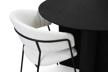 Edda spisegruppe rund 110 cm svart med 4 Karol spisestoler - Svart - Møbler - Bord - Spisegruppe