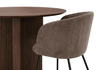Edda spisegruppe rund 110 cm valnøtt med 4 Berit spisestoler - Valnøtt - Møbler - Bord - Spisegruppe