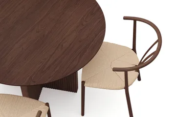 Edda Spisegruppe rund 110 cm Valnøtt med 4 Elysia Spisestoler - Valnøtt - Møbler - Bord - Spisegruppe