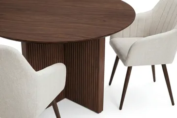 Edda spisegruppe rund 110 cm valnøtt med 4 Filippa spisestoler - Valnøtt - Møbler - Bord - Spisegruppe