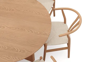 Edda spisegruppe rund 130 cm eik med 6 Dastoori spisestoler - Eik - Møbler - Bord - Spisegruppe