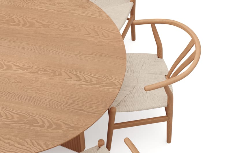 Edda spisegruppe rund 130 cm eik med 6 Dastoori spisestoler - Eik - Møbler - Bord - Spisegruppe
