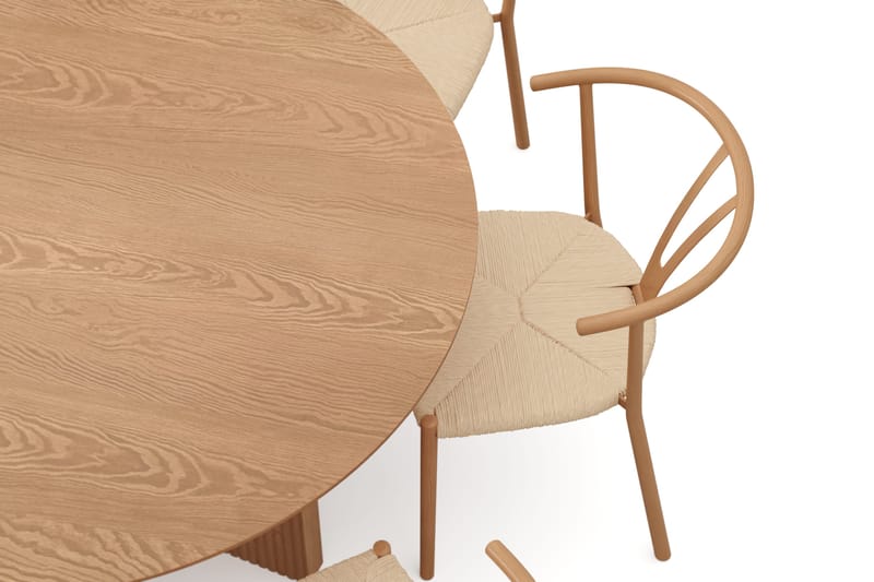 Edda Spisegruppe rund 130 cm Eik med 6 Elysia Spisestoler - Eik - Møbler - Bord - Spisegruppe