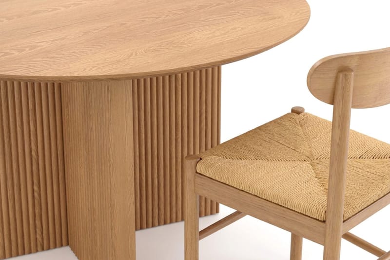 Edda spisegruppe rund 130 cm eik med 6 Malte spisestoler - Møbler - Bord - Spisegruppe