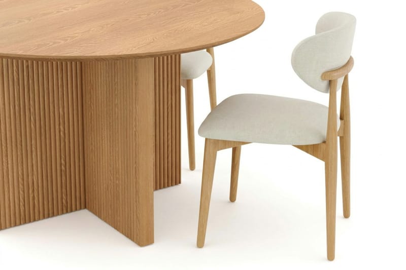 Edda spisegruppe rund 130 cm eik med 6 Molly spisestoler - Eik - Møbler - Bord - Spisegruppe