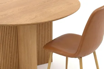 Edda spisegruppe rund 130 cm eik med 6 Nibe spisestoler - Eik - Møbler - Bord - Spisegruppe