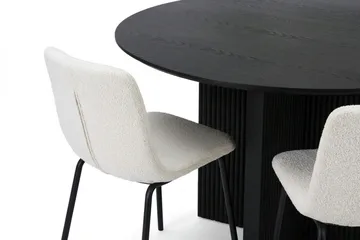 Edda spisegruppe rund 130 cm svart med 6 Katy spisestoler - Svart - Møbler - Bord - Spisegruppe