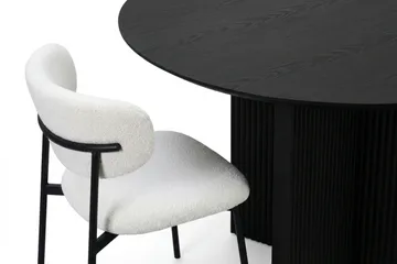Edda spisegruppe rund 130 cm svart med 6 Lucy spisestoler - Svart - Møbler - Bord - Spisegruppe