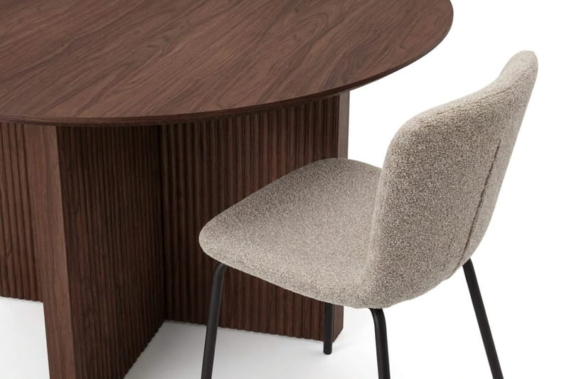 Edda spisegruppe rund 130 cm valnøtt med 6 Katy spisestoler - Valnøtt - Møbler - Bord - Spisegruppe