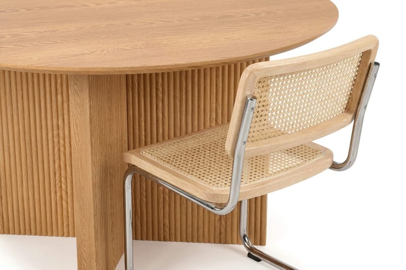 Edda spisegruppe rund 150 cm eik med 6 Build spisestoler - Eik - Møbler - Bord - Spisegruppe