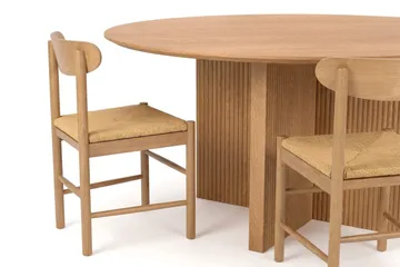 Edda spisegruppe rund 150 cm eik med 6 Malte spisestoler - Møbler - Bord - Spisegruppe