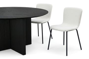 Edda spisegruppe rund 150 cm svart med 6 Katy spisestoler - Svart - Møbler - Bord - Spisegruppe