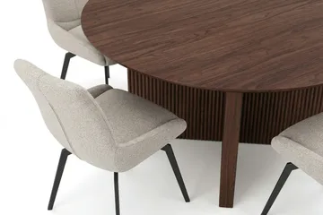 Edda spisegruppe rund 150 cm valnøtt med 6 Mora spisestoler - Valnøtt - Møbler - Bord - Spisegruppe