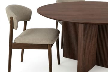 Edda spisegruppe rund 150 cm valnøtt med 6 Nala spisestoler - Møbler - Bord - Spisegruppe