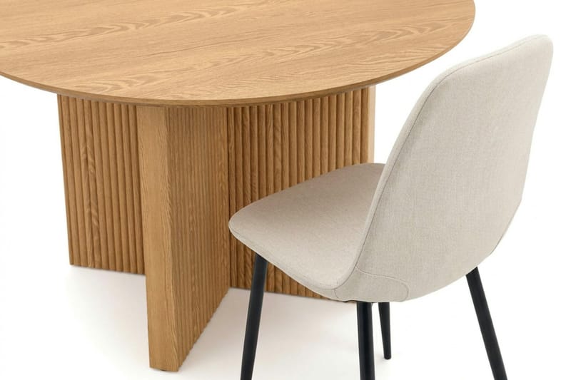 Edda spisegruppe rundt 110 cm eik med 4 Nibe spisestoler - Eik - Møbler - Bord - Spisegruppe