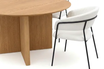 Edda spisegruppe rundt 130 cm eik med 6 Karol spisestoler - Eik - Møbler - Bord - Spisegruppe