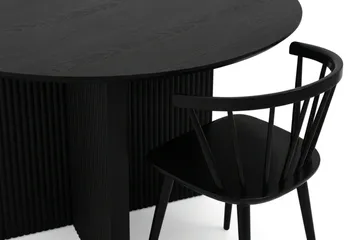 Edda spisegruppe rundt 130 cm svart med 6 Tyrö spisestoler - Svart - Møbler - Bord - Spisegruppe