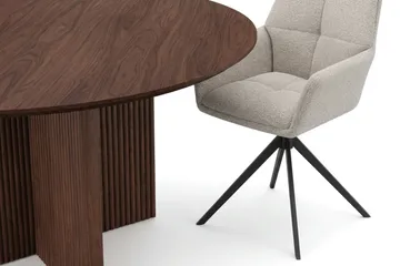 Edda spisegruppe rundt 130 cm valnøtt med 6 Torsby spisestoler - Valnøtt - Møbler - Bord - Spisegruppe