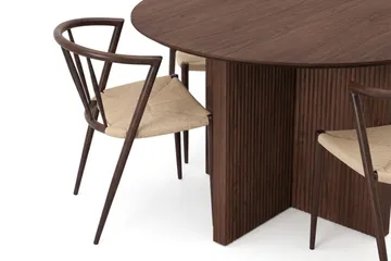 Edda spisegruppe rundt 130 cm valnøtt med 6 Winston spisestoler - Valnøtt - Møbler - Bord - Spisegruppe