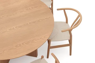 Edda spisegruppe rundt 150 cm eik med 6 Dastoori spisestoler - Eik - Møbler - Bord - Spisegruppe