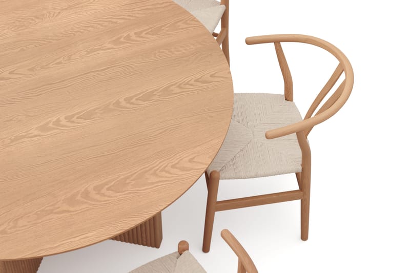 Edda spisegruppe rundt 150 cm eik med 6 Dastoori spisestoler - Eik - Møbler - Bord - Spisegruppe
