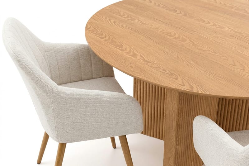 Edda spisegruppe rundt 150 cm eik med 6 Karol spisestoler - Eik - Møbler - Bord - Spisegruppe