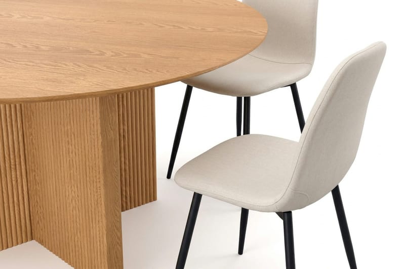 Edda spisegruppe rundt 150 cm eik med 6 Nibe spisestoler - Eik - Møbler - Bord - Spisegruppe