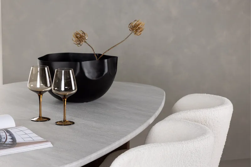 Edina Spisegruppe 180 cm Oval med 4 Edina Stoler - Mocca - Møbler - Bord - Spisegruppe