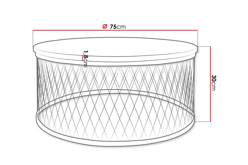 Egan Sofabord 75 cm - Svart/Beige - Møbler - Bord - Sofabord & salongbord