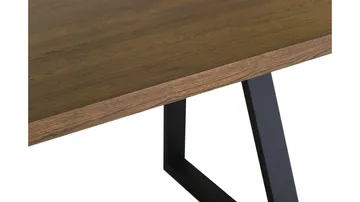 Eiken Stort Rektangulært Spisebord 200 cm i Tre med Eik- og Metallutseende - Brun - Møbler - Bord - Spisebord & kjøkkenbord