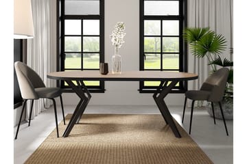 Elan Uttrekkbart Rundt Spisebord 100 cm med Metallutseende - Svart|Hvit - Møbler - Bord - Spisebord & kjøkkenbord