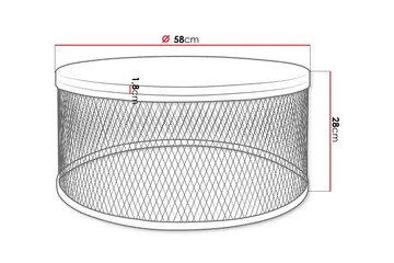 Elani Sofabord 58 cm - Svart/Hvit - Møbler - Bord - Sofabord & salongbord