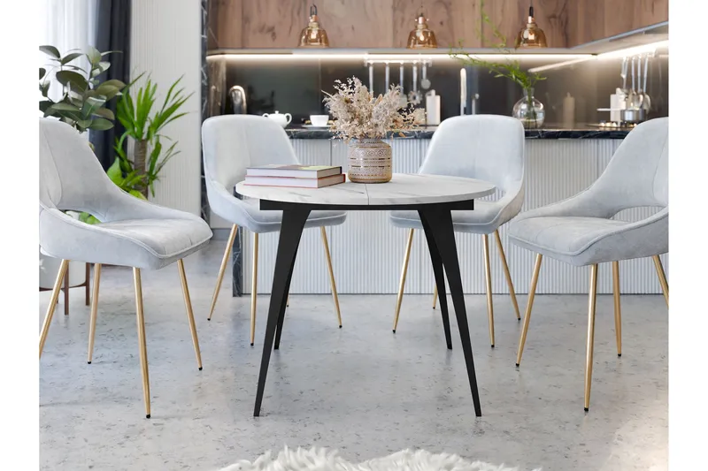 Eldo Spisebord 138 cm - Svart/Hvit - Møbler - Bord - Spisebord & kjøkkenbord